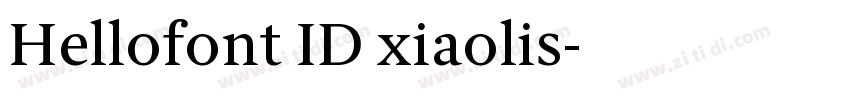 Hellofont ID xiaolis字体转换